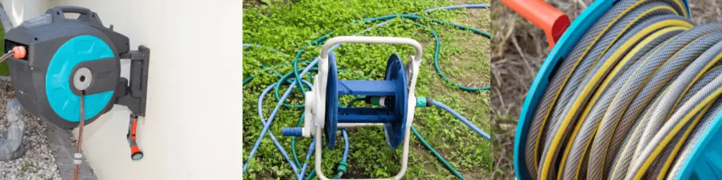 garden hose reels being assembled